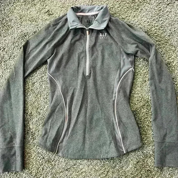 Abercrombie & Fitch Jackets & Blazers - Abercrombie & Fitch A&F Active Track Jacket | Grey Quarter Zip Top | Size Small
